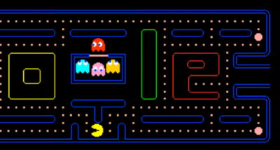 Pacman in Google spelen
